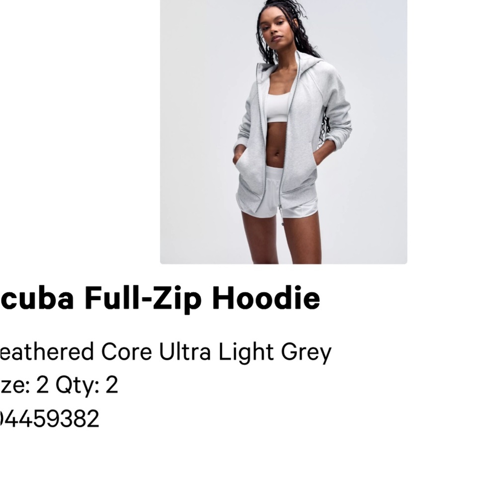 lululemon athletica Heathered Core Ultra Light Grey Scuba Full-Zip Hoodie